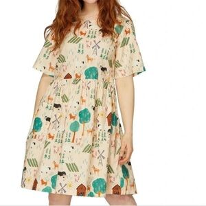 Princess Highway farm yard print dress farm animals and barn